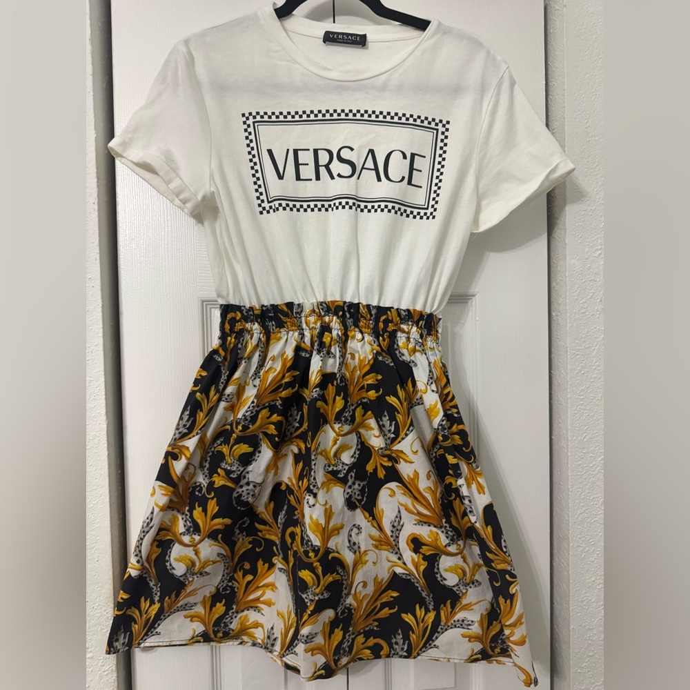 Versace Kids TEEN contrast-panel T-shirt dress